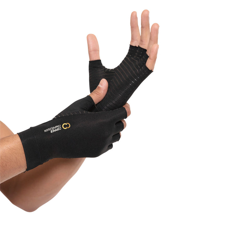 Half Finger Arthritis Gloves - Black